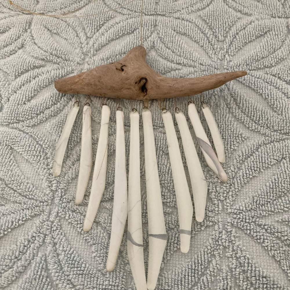 Natural Driftwood and Glass wind chime - Picture 3 of 4